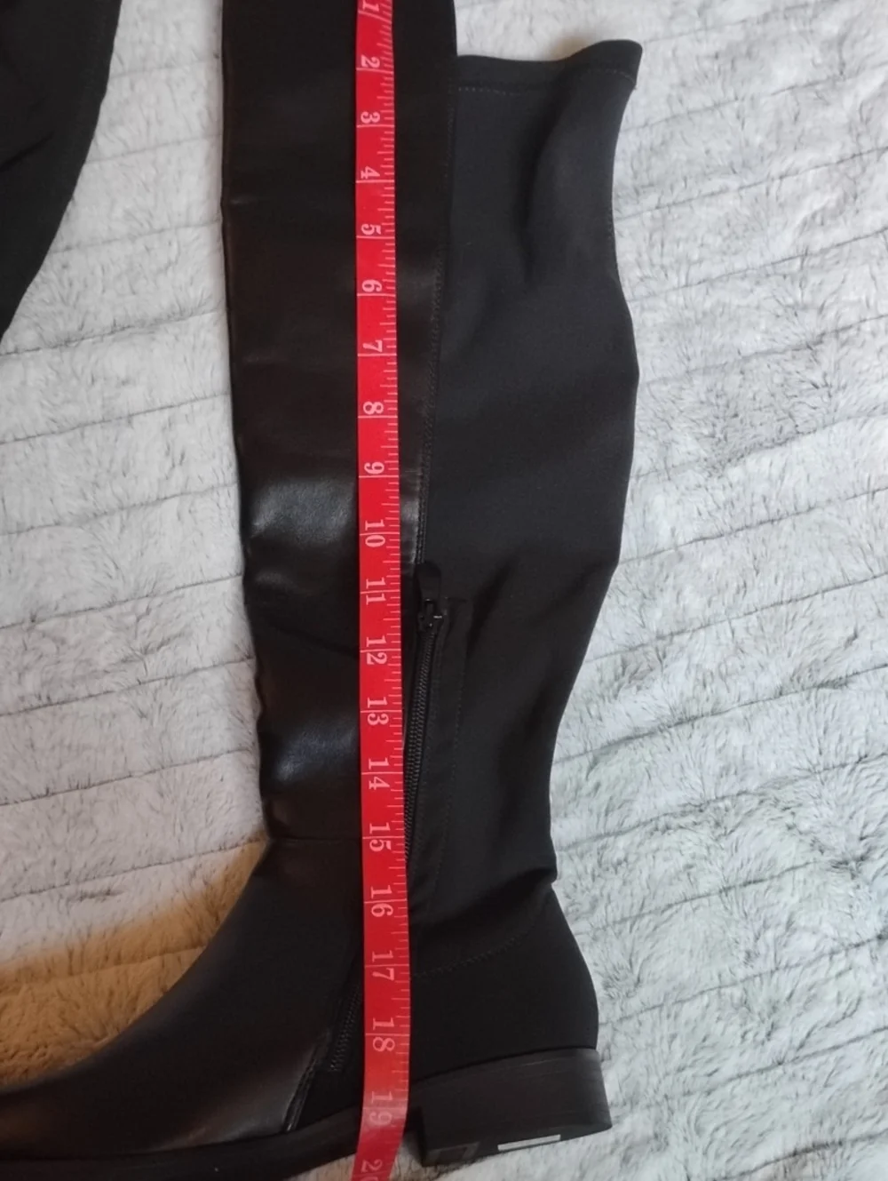 Dream Pairs Black Over-the-Knee Stretch & Faux Leather Boots